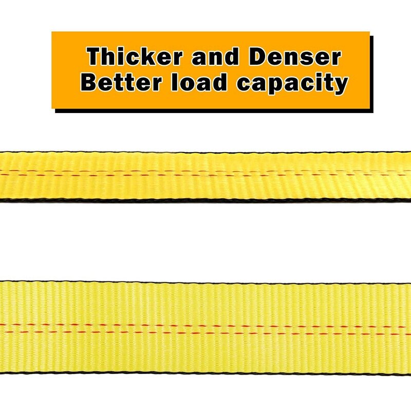 2 Pieces of Sling 10'X 2 inch Widened Flat Two-End Buckle Sling Strap Heavy-Duty Sling Polyester Sling(Yellow and Black)