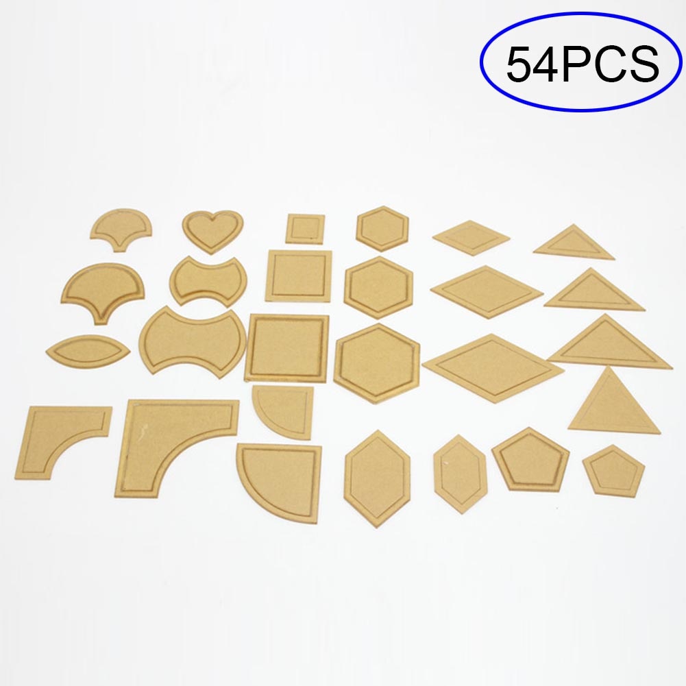 54 Stks/set Acryl Stencil Sjabloon, Handgemaakte Gemengde Quilt Sjablonen Patchwork Quilter Transparant Acryl Stencil DIY Tool, Craft Quilten en Patchwork Sjablonen