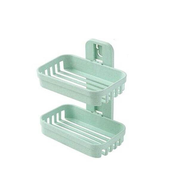 OYOURLIFE ścienna mydelniczka ze słomy pszennej łazienka dwuwarstwowa tacka na mydło mydelniczka prysznicowa akcesoria łazienkowe: podwójnie lekki zielony