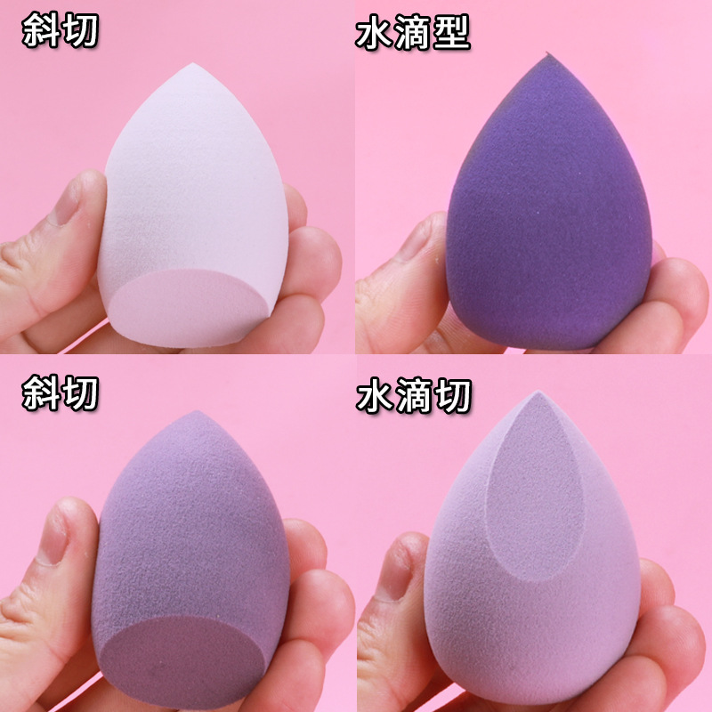 Éponge de maquillage bouffante de poudre, 4 pièces, sèche et humide, boule cosmétique de beauté, fond de teint, bouffante de poudre, coupe biseautée, outils
