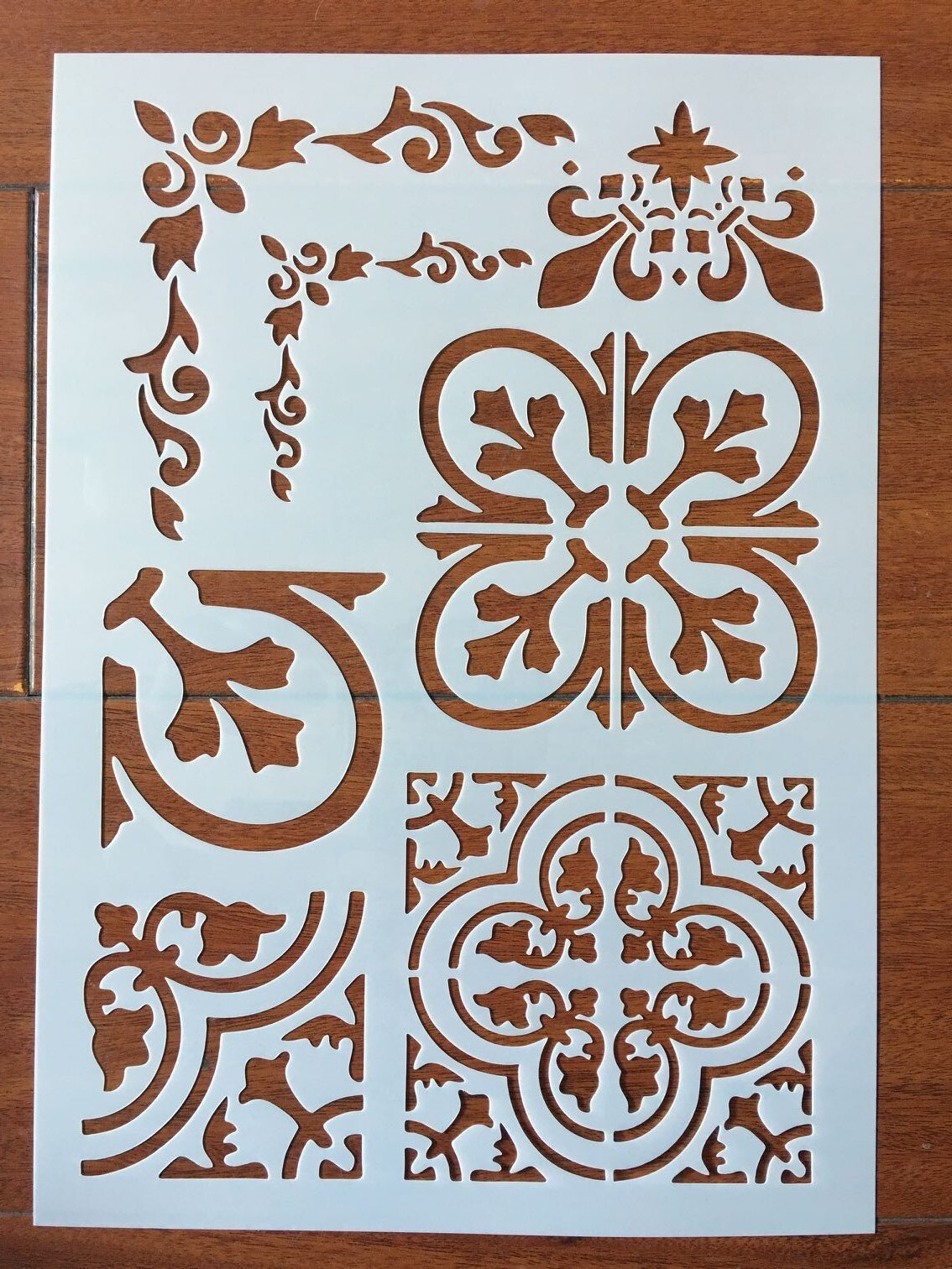 4 stk / sæt  a4 digitale blomster mandala stencils maling farve prægning scrapbog album dekorativ skabelon