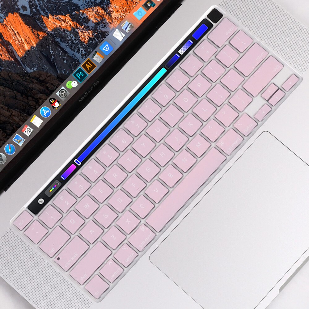 Gradient Farbe Tastatur Abdeckung für MacBook Profi 13 zoll Modell A2289 mit berühren Bar & berühren Ich würde Tastatur Haut Film Schutz: Baby Rosa