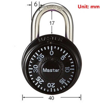 Master Lock Security Metal Lock Cabinet Luggage Padlock Combination Smart Password Lock Bag Suitcase Carousel Gym Locker locks: 1533 small black