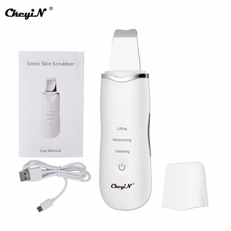 Usb opladning ultralyd hud peeling maskine hudorme fjernelse ansigtsbehandling sonic scrubber massager død hud remover porerens 35: Mr216wq