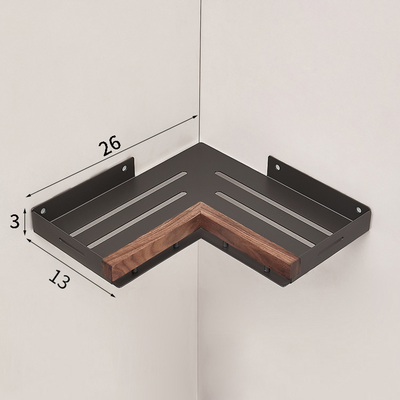 Badezimmer regal Eckraum Aluminium Holz Bad Dreieck Korb Duschraum Lager regal Wand montage: WHITE