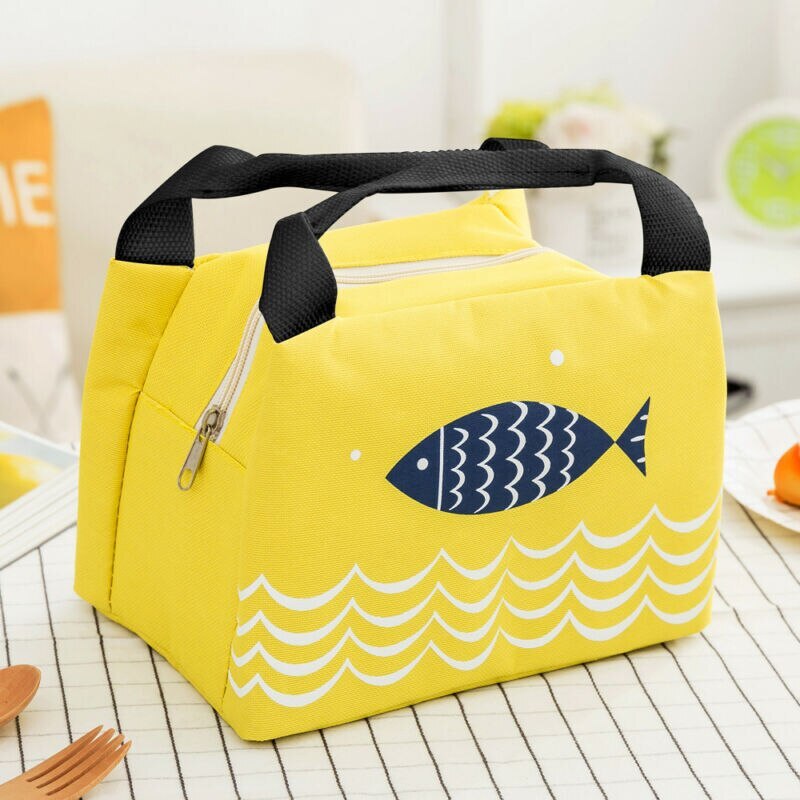 Leuke Dier Draagbare Geïsoleerde Canvas Koeler Picknick Lunch Tas Thermische Voedsel Tote Bento Box Tote Picknick Opbergtas Pouch Tassen