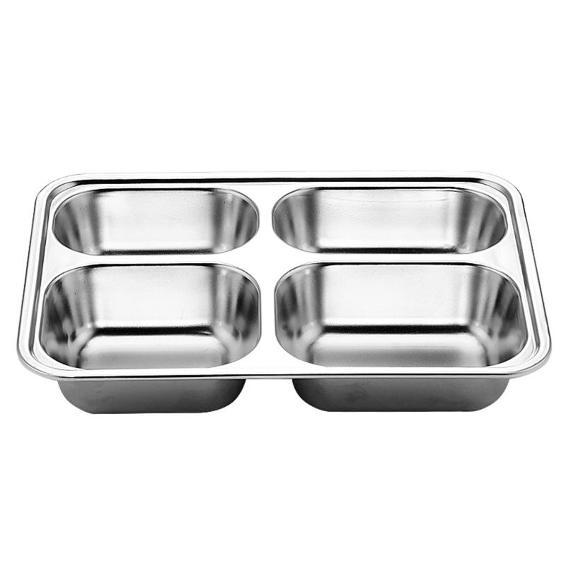 recipiente de comida dividido de acero inoxidable bandeja de comida para comedor escolar Sección 3/5/4: 04
