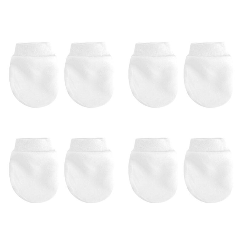 4 Pair/set Simple Cute Baby Knit Gloves Newborn Anti-eat Hand Anti-Grab Glove