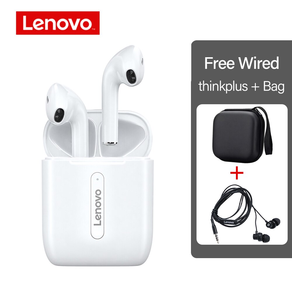 Lenovo-auriculares inalámbricos X9 con Bluetooth 5,0, cascos deportivos a prueba de sudor con Control de dos toques, HD, para Android e iOS: white with all
