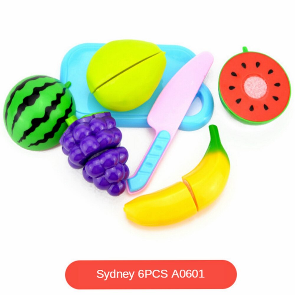 Pretend Play Plastic Food Toy Cutting Fruit Vegetable Food Pretend Play Children Toys For Kids Educational Toys: 6pcs