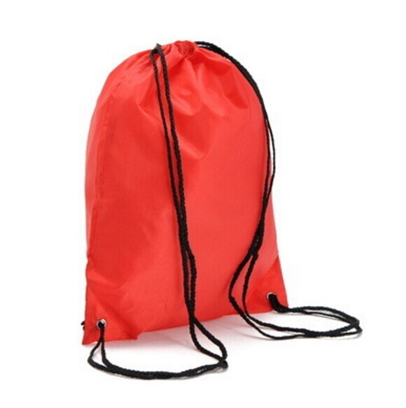 Goocheer String Koord Tassen Pack Cinch Sack Gym Tote Bag Scholen Sport Schoen Tas Grote Trekkoord Rugzak Cinch Sack Gym tas: Rood