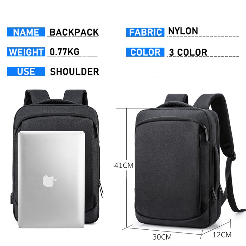 Casual náilon mochila homem computador portátil à prova dwaterproof água mochila grande capacidade de ombro saco escolar para meninos adolescentes