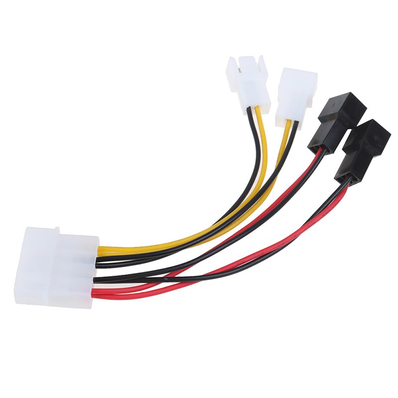 1pcs 4-Pin Molex To 3-Pin Fan Power Cable Adapter Connector 12v*2/ 5v*2 Computer Cooling Fan Cables For CPU PC Case Fan Cable