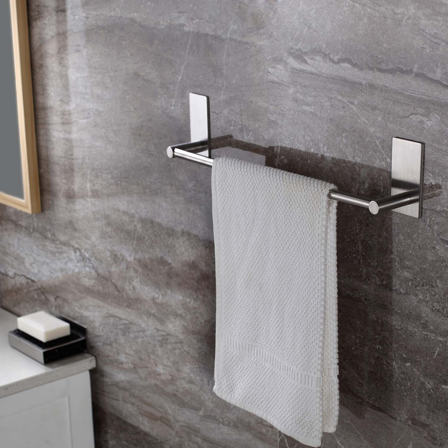 ZUNTO – porte-serviettes auto-adhésif, 40/55/70cm, en acier inoxydable 304, poli, pour la cuisine et la salle de bain: 40cm