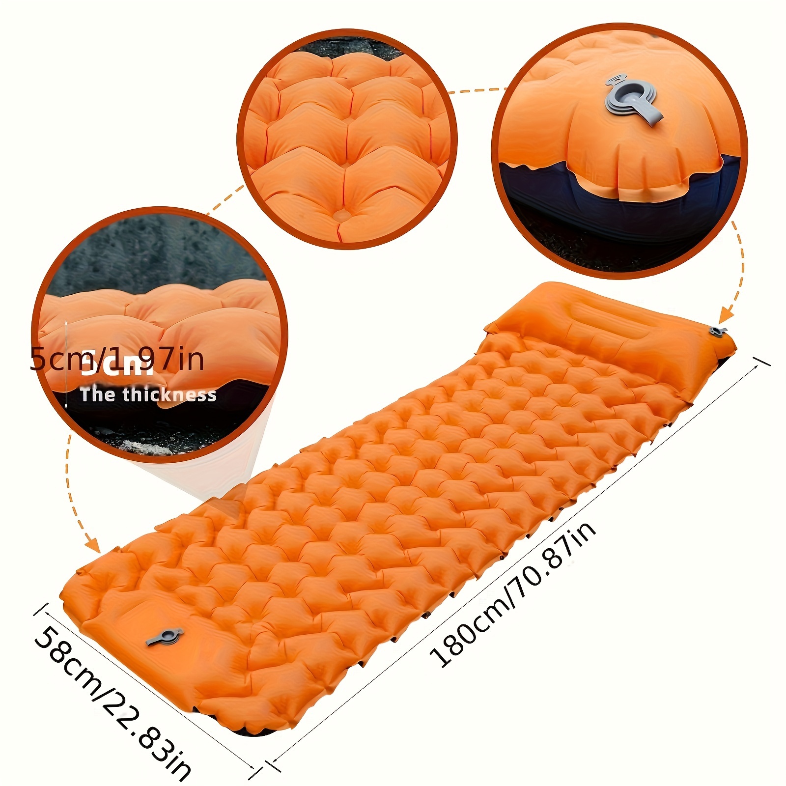 Colchoneta para dormir al aire libre, colchón inflable para acampar con almohadas, colchoneta de viaje, cama plegable, cojín de aire ultraligero para senderismo