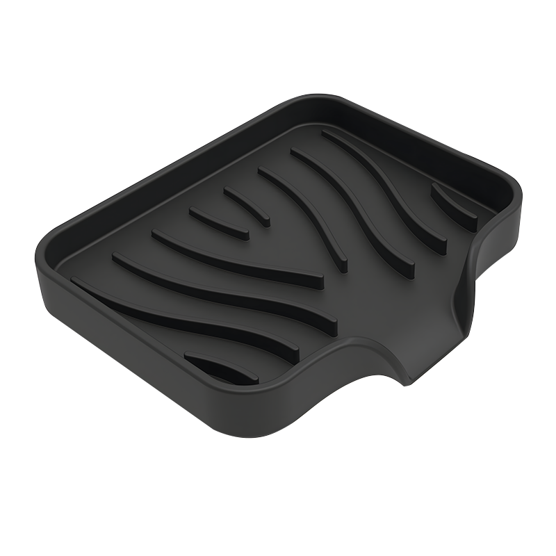 Caja de jabón de drenaje de silicona, soporte de esponja, bandeja de fregadero antideslizante, mesa de lavado creativa, bandeja de jabón para fregadero de cocina, escurridor de baño: Verde claro
