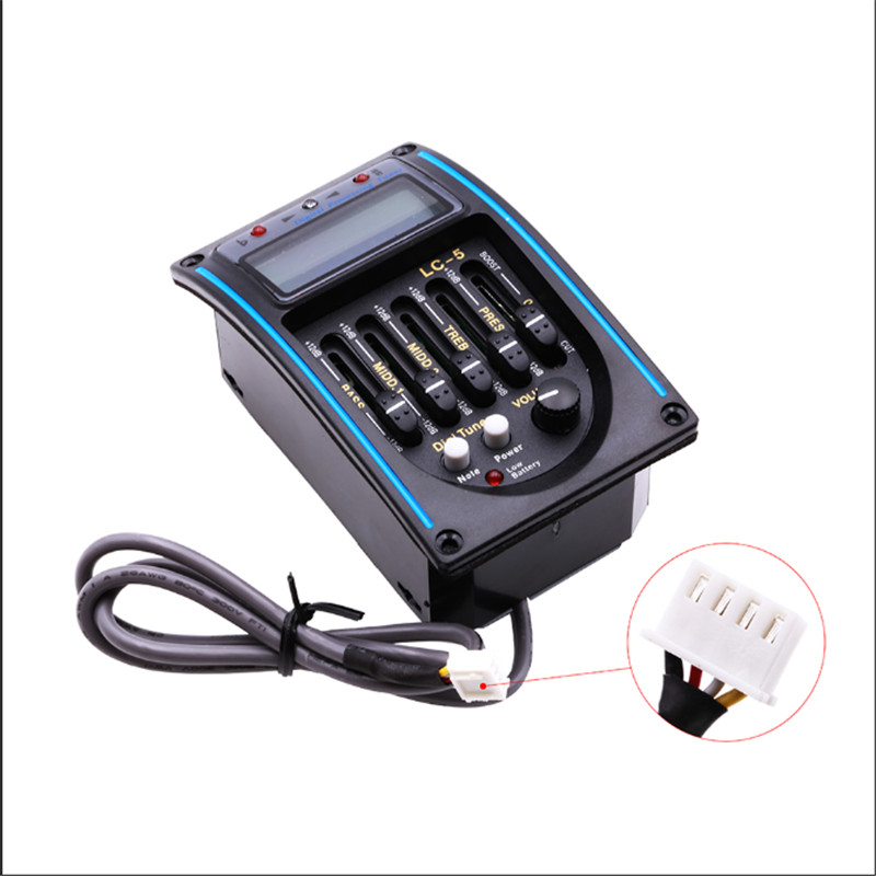 LC-5 5 bandas pastilla de guitarra acústica EQ preamplificador sintonizador LCD sistema ecualizador de pastilla piezoeléctrica