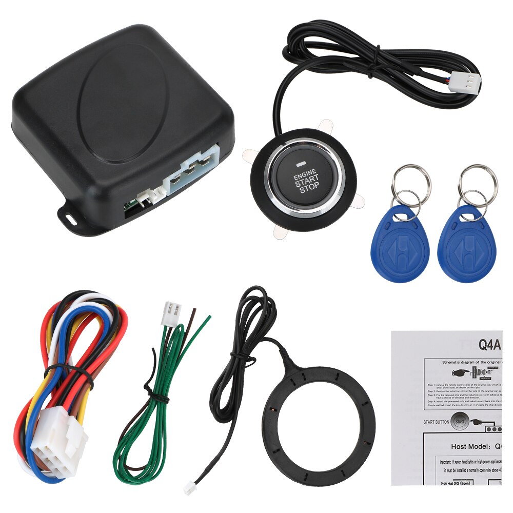 12V Start Stop Button Engine Push Button Car Alarm Entry Ignition Starter Switch Keyless Entry Starter Anti theft System One: System