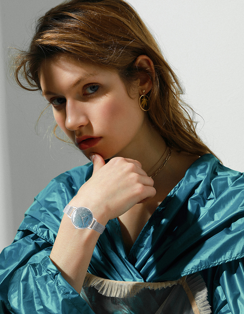Wiedergeburt Original Damen uhren wasserdicht Treibsand lässig Zifferblatt Gittergewebe Armbinde kleine Damen uhren Mädchen Uhren