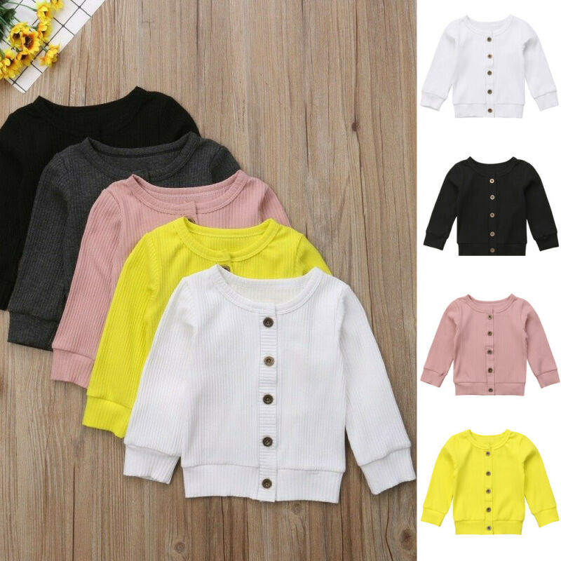 Enfant en bas âge enfants bébé fille vêtements sweat solide à manches longues tricoté haut infantile tenues ensembles survêtement 0-24M