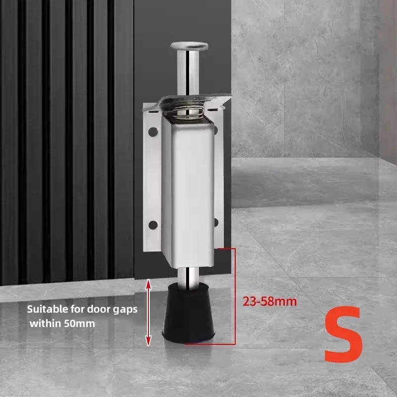 Portão ficar fixo suporte de porta de aço inoxidável porta pé rolha titular piso parar buffer captura trava doorstop móveis ferragem: Prateado