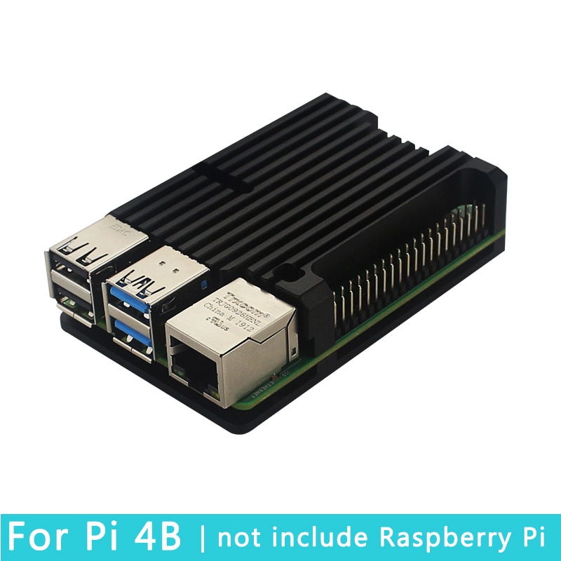 Raspberry Pi 4 Aluminium Case CNC Black Box Armour Shell voor Raspberry Pi 4 Model B