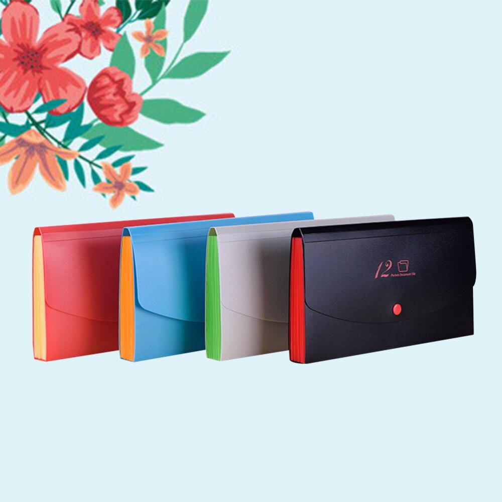 12 Grids Expanding File Folder Organiser Portable Documents Accordion Button Closure Business Document Folder Storage Ba