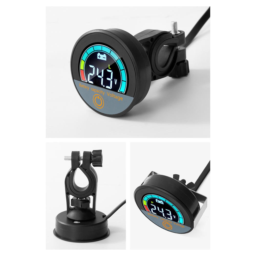 Voltímetro Circular Digital 5918 DC8-100V Monitor de capacidad de batería impermeable medidor de voltaje de coche probador indicador de nivel de batería