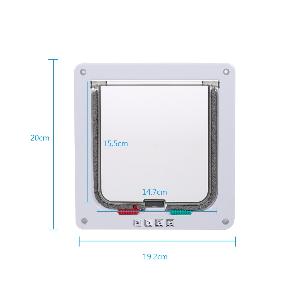 Dog Cat Door Security Flap Door 4 Ways Locking Automatically Close for Small Dogs Pet Supplies