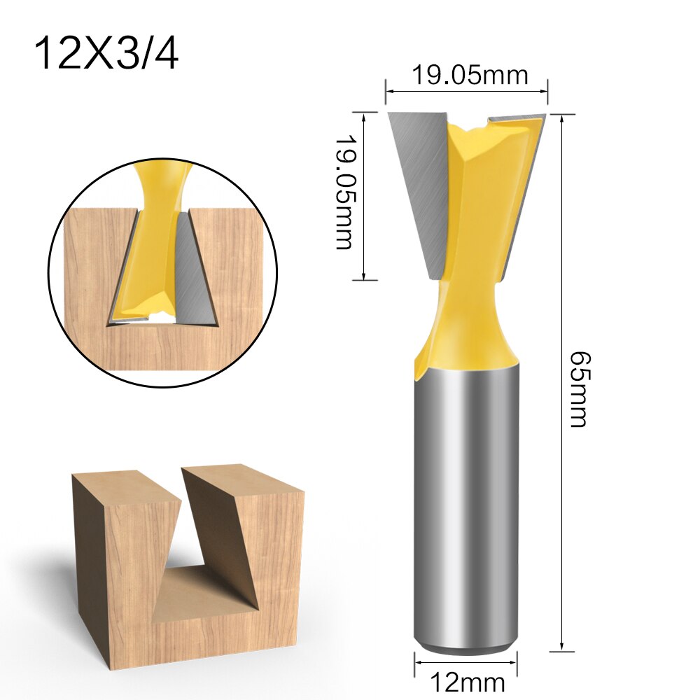 1/5/6Pcs 6mm/6.35mm 8MM Shank Dovetail Milling Cutters C3 Grade Tungsten Router Bits For Wood Carving Woodworking Tools