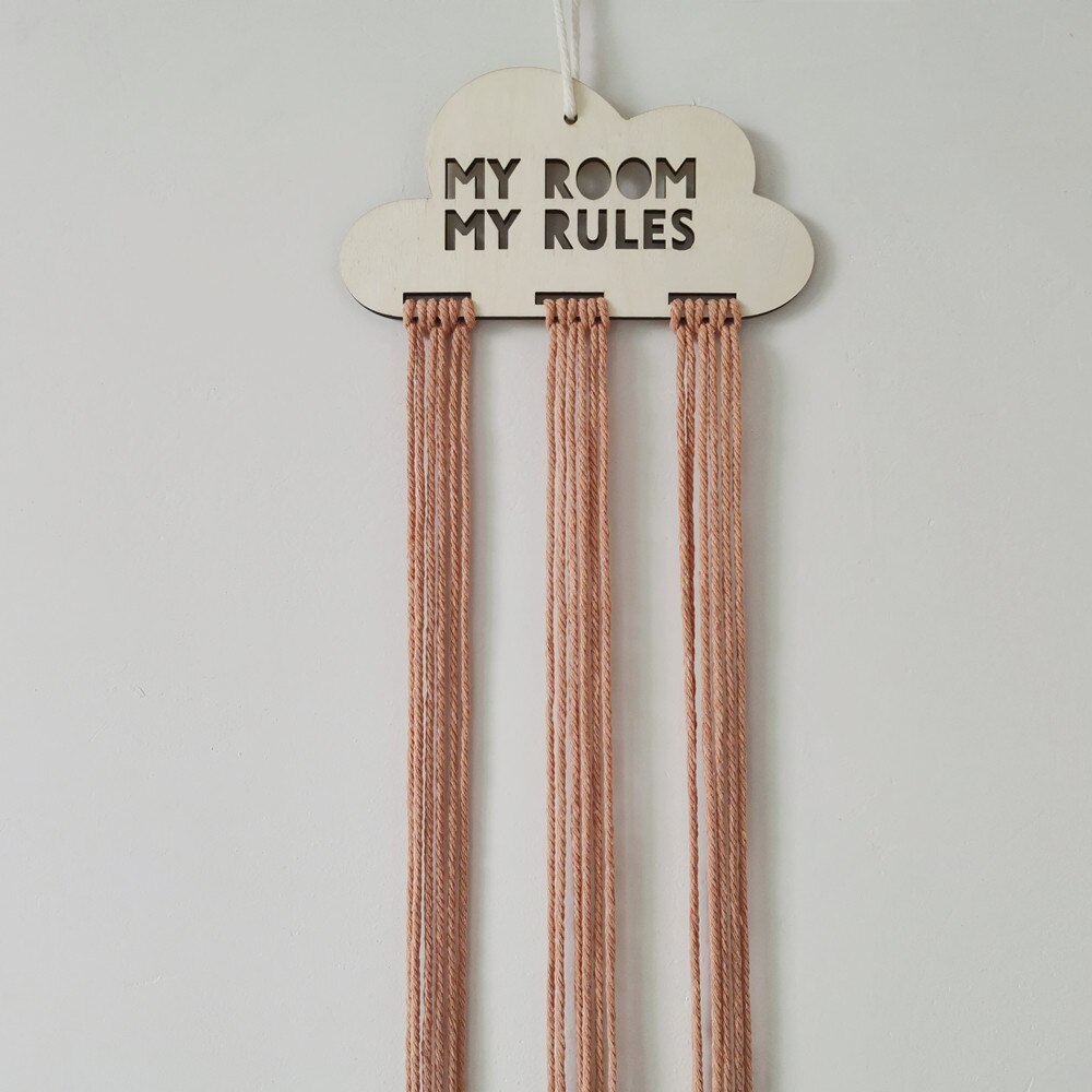 Organizador de horquillas de nube de madera para niña, soporte de pinzas para el pelo de bebé, almacenamiento de fotos de joyería, colgante para habitación de niños, adornos de pared