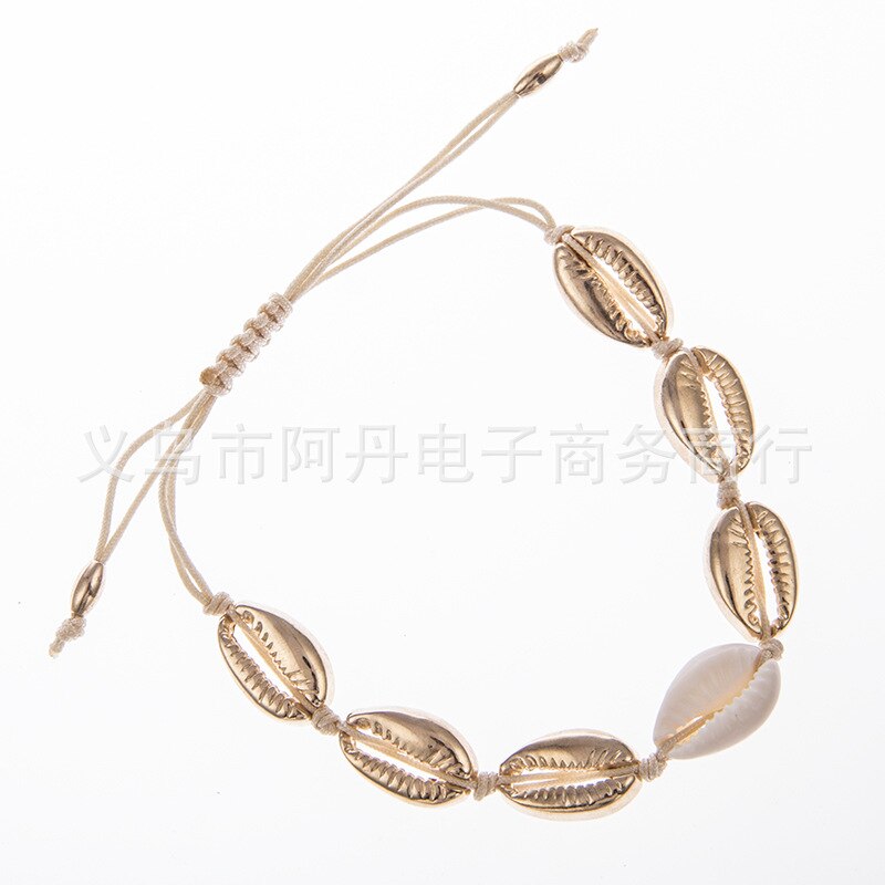 Vintage Gold Color Cowrie Shell Anklet for Women Bracelet on The Leg Foot Chain Girls Beach Ankle Jewelry: 6gold anklet