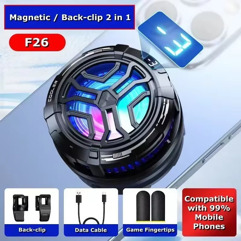 Radiateur de refroidissement magnétique à semi-conducteur pour téléphone Portable, système F26 type-c, refroidisseur de jeu à clip arrière pour IOS Android universel