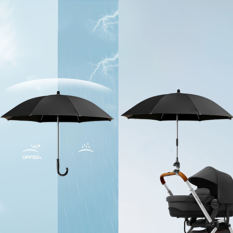 Premium Stroller Umbrella - Waterproof Sun & Rain Protection Durable 190T Canopy Manual Open Outdoor Sunshade Child Umbrella