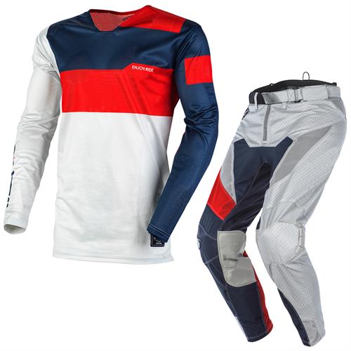 Motorsport Downhill Bike Off-road Automotive Mountain Fiets Gear Set Mens: Pant 30 Jersey S / Blue Red White