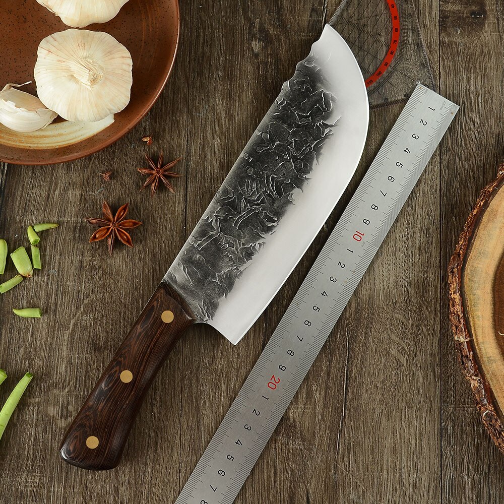 Full Tang Chef Knife Handmade Forged High-carbon Clad Steel Kitchen Knives Cleaver Filleting Slicing Butcher Cooking knife Tools