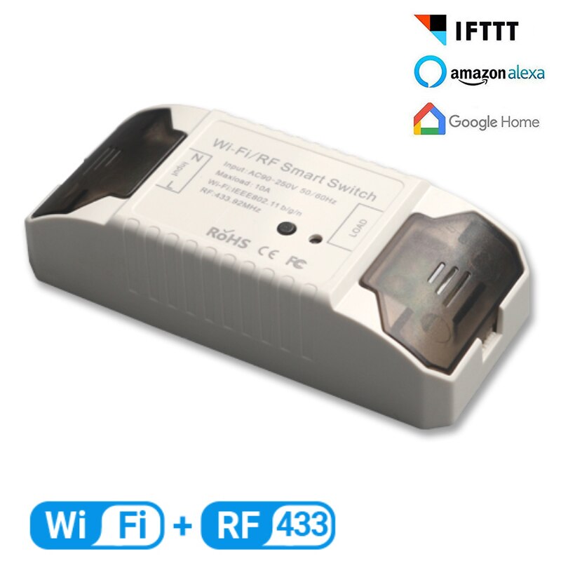 1/4PCS Tuya WiFi/433 Smart Switch Device Universal Breaker Timer Smartlife APP Wireless Voice Control Support Alexa Google Home: RF433 / 4PCS