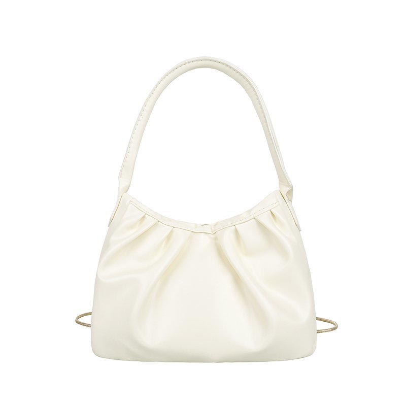 Torebka damska na ramię francuski styl miękka skóra mała torebka dla kobiet 2021 nowa torba z łańcuszkiem na ramię damska torebka sprzęgło torebka: biały ramię torba