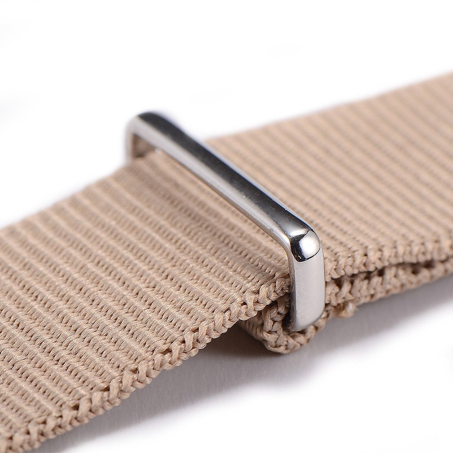 Watch strap nylon 18mm thin stainless steel buckle key APRICOT