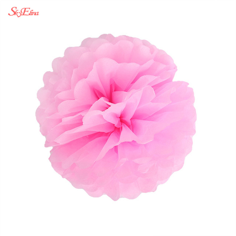 10 Pcs 6 Inch 15 Cm Kunstmatige Bloemen Tissuepapier Pom Poms Papieren Bloemen Ball Pompom Bruiloft Verjaardag Decoratie Partijen 5Z: pink