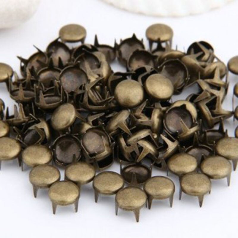 500 Brons Messing Ronde Studs Spots Spikes Klinknagels 0.32 "Punk Sieraden, Schoenen, Tassen, kleding Accessoires Klinknagel Kleding Naaien Rivet