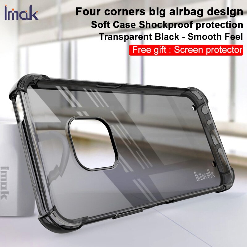 XR20 5G Crystal Case Imak 360 Beschermende Siliconen Armor Shockproof Cover Voor Nokia XR20 Case Nokia Xr 20 achterpaneel Fundas: For Nokia XR20 / Clear Black