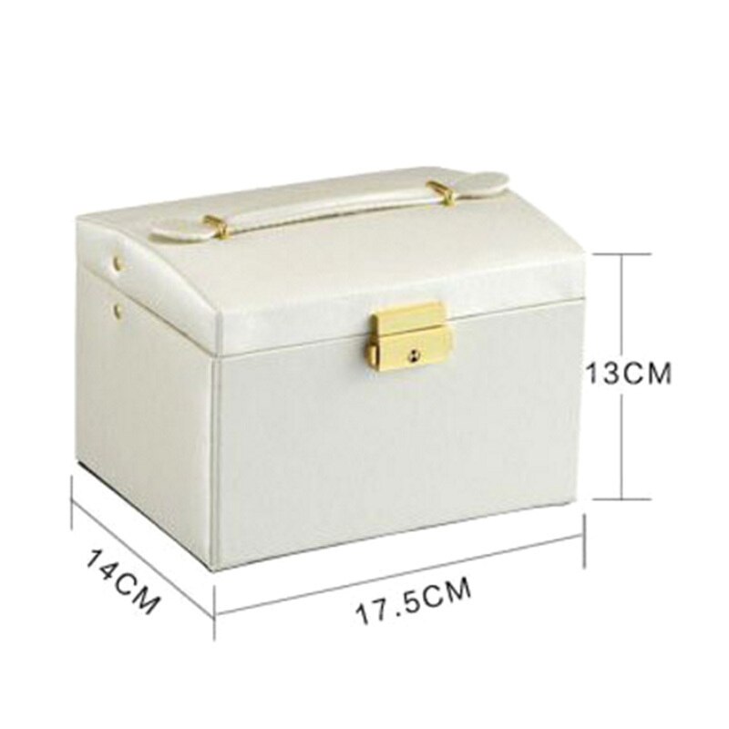 Pu Leather Jewelry Box Trendy Luxury Three-Layer Double Drawer Jewelry Box Stud Earrings Rings Jewelry Box