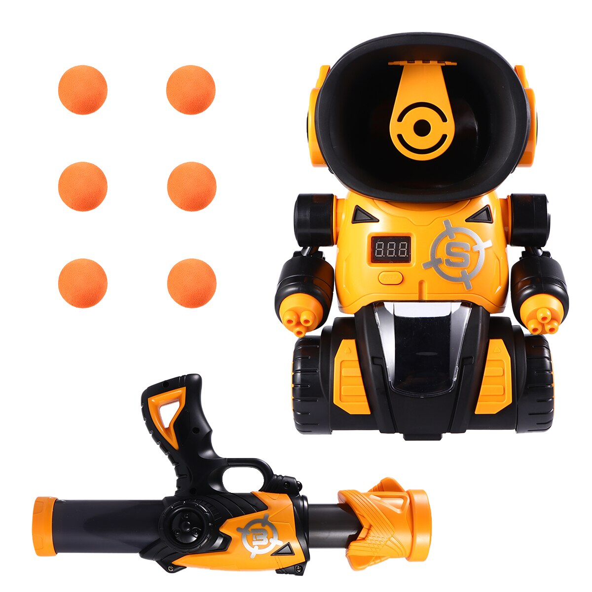 Tiro aerodinamico bambini educativi giocare bambini divertente Robot Battle Model (blu, senza batteria)