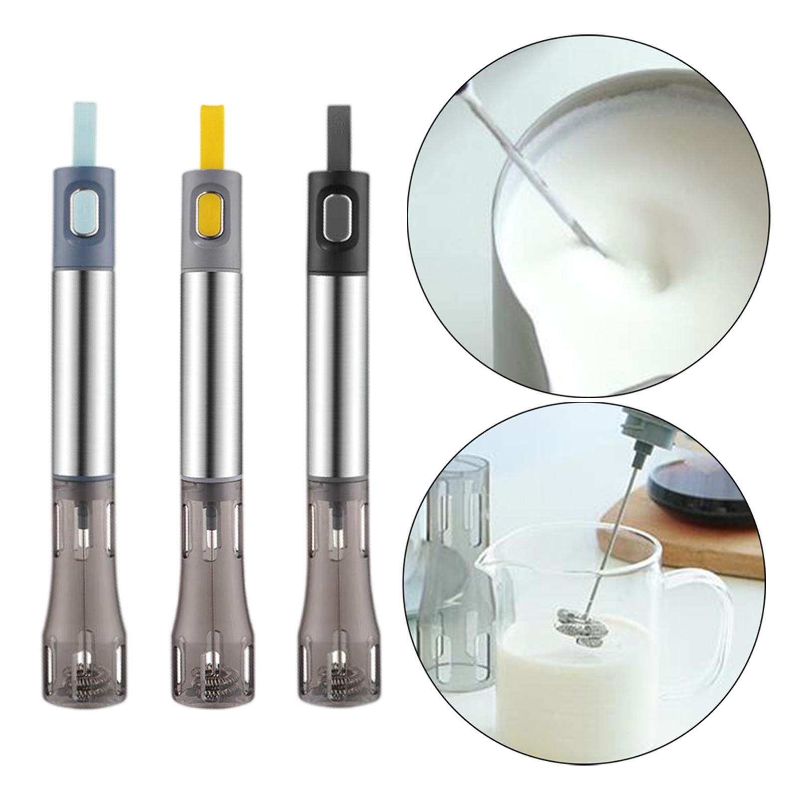 Espumador de leche portátil de acero inoxidable para café, Eggbeater, máquina de espuma para leche Matcha, capuchino, Chocolate