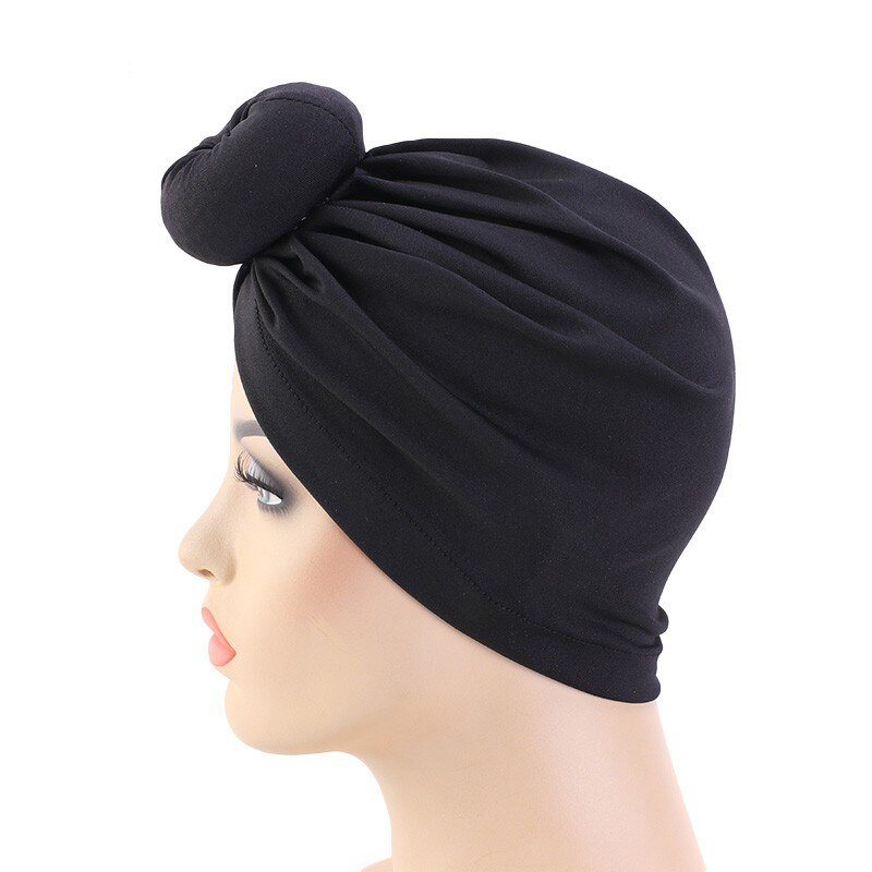 Turban africain en coton avec nœud, Bandana, foulard pour femmes, chapeau à Vortex, bonnet de chimio, accessoires pour cheveux, couvre-chef arabes musulmans