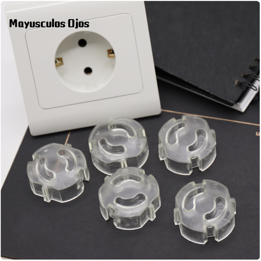 1PC European Standard Anti-shock Children's Power Socket Protective Cover Home Baby Anti-electricity 2 Round Hole