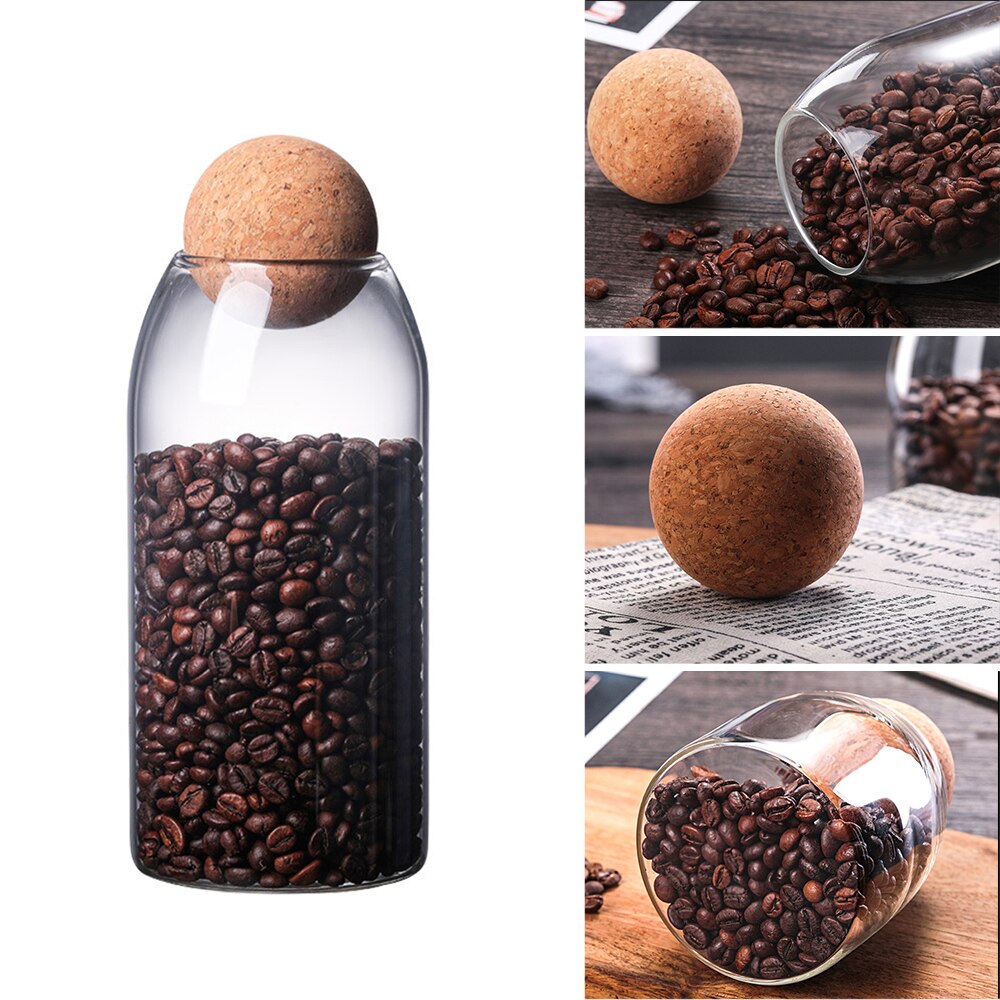 Borosilicate Lead-Free Glass Jars and Lids Sealed Can Grains Storage Tank Clear Coffee Beans Candy Jar Ball Cork Glass Container