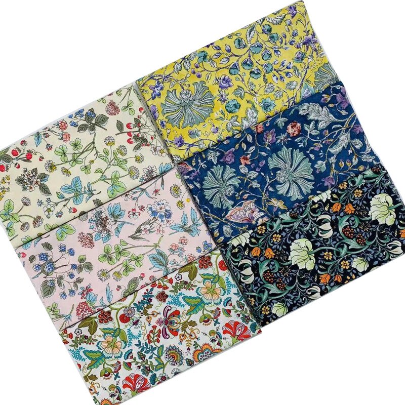 Tissu en coton imprimé fleur rose, 50cm x 50cm, 6 pièces, pour couture, quilt, Patchwork, couture, bricolage