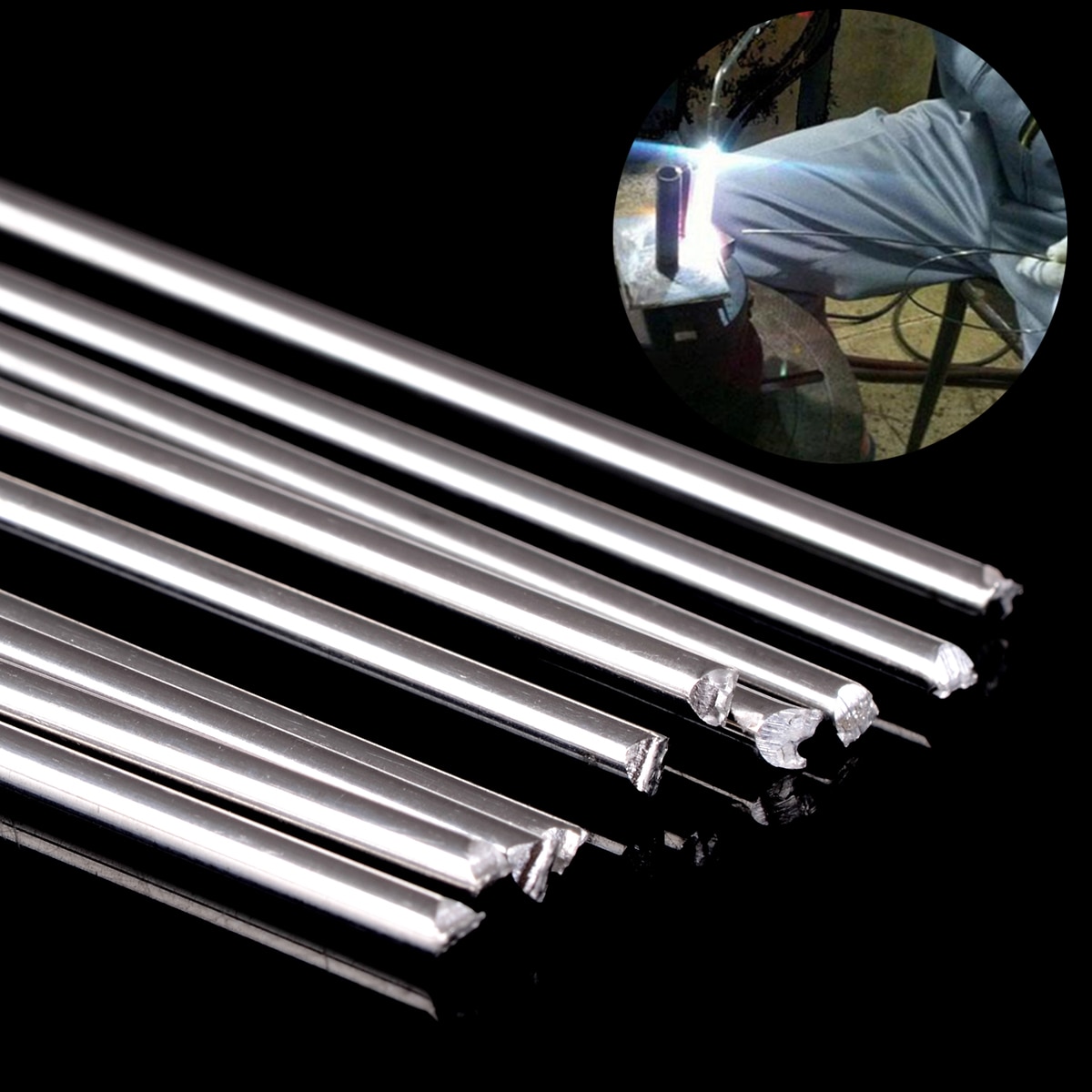 10 stk metal aluminium svejsning stang lav temperatur magnesium lodning loddestang stænger 1.6 mmx 250mm sølv